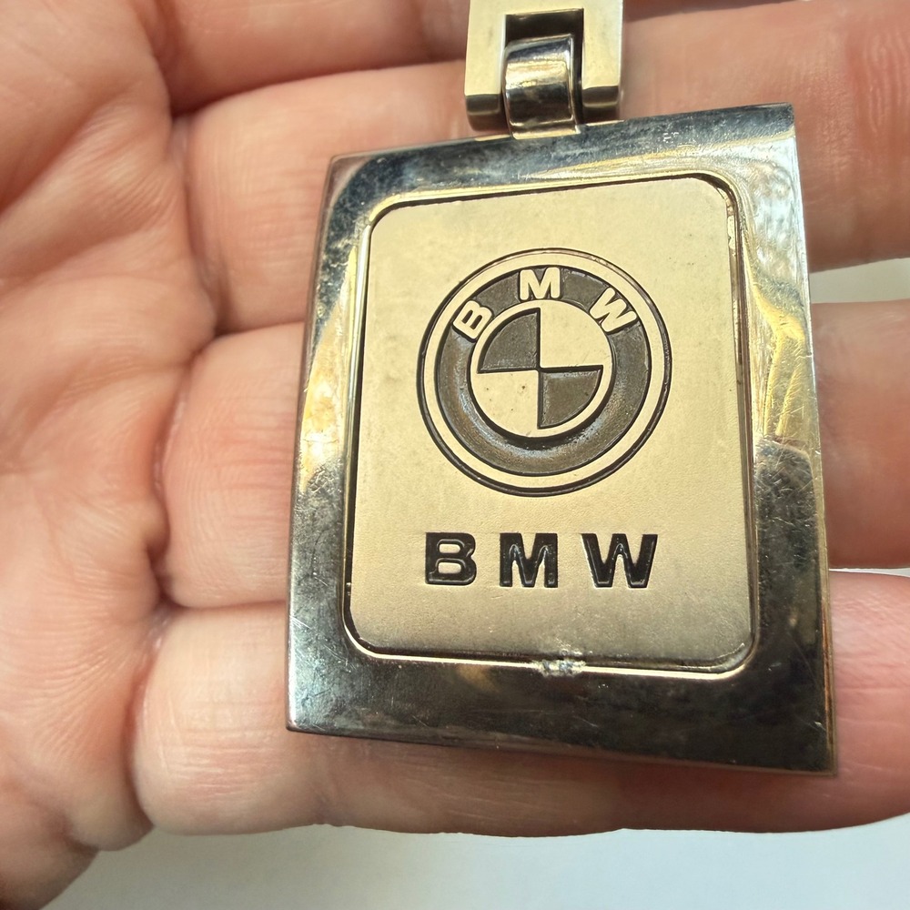 Vintage BMW Advertising Keychain Silver Tone Metal Fob Pendant 919 Area Leith - Picture 1 of 5